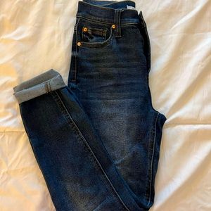 Mom Jeans with rose gold hardware